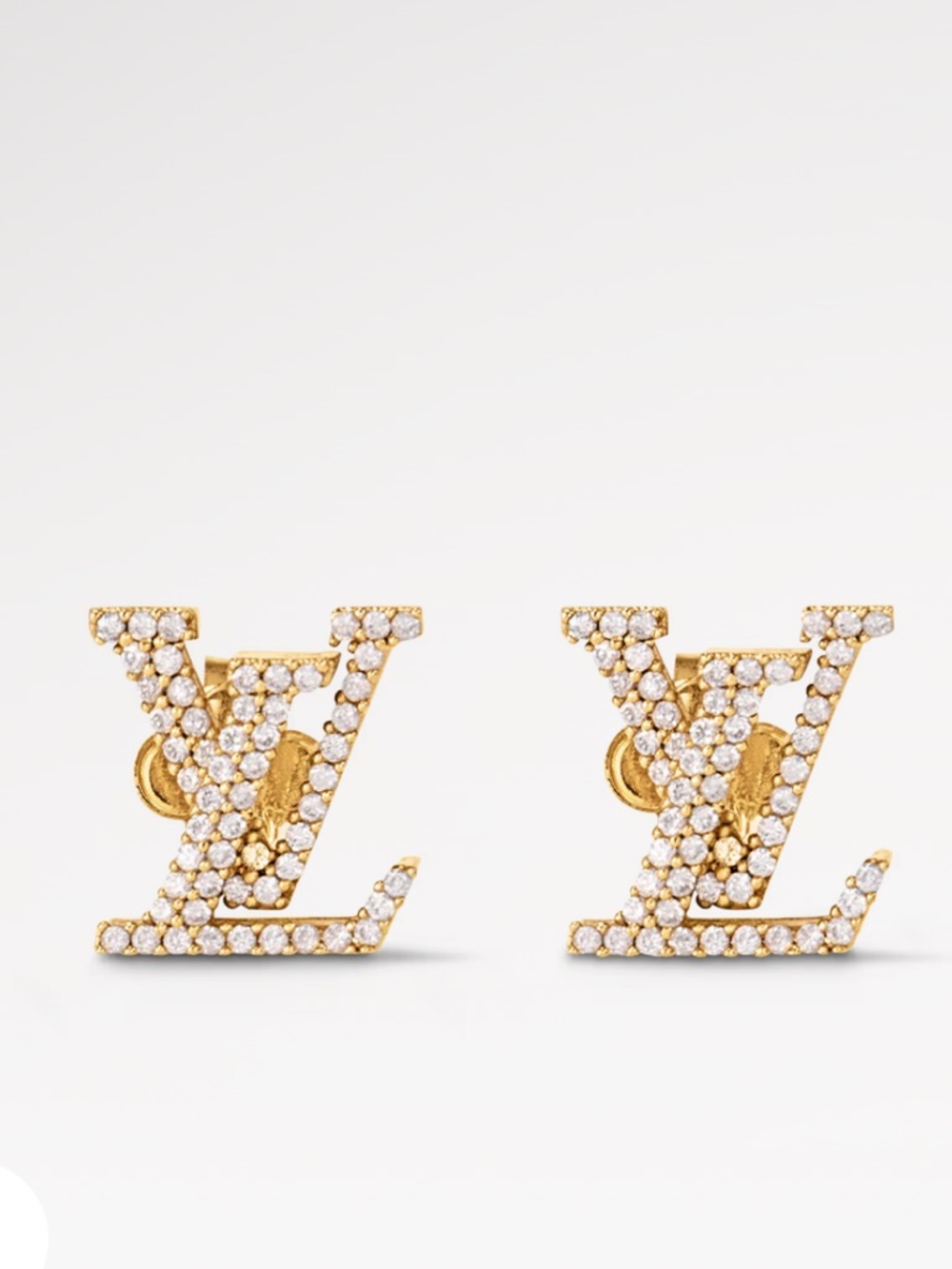 Louis Vuitton Earrings LV Iconic Stud Earrings Gold Plated preowned authentic